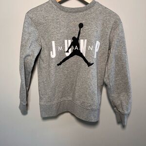 Jordan Kids Jumpman Graphic Sweatshirt Gray Crewneck Pullover Size M 10-12